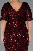 Long Burgundy Formal Plus Size Dress ABU5318