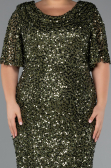 Long Olive Drab Formal Plus Size Dress ABU5318