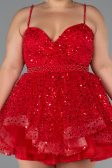 Short Red Formal Plus Size Dress ABK2436