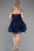 Short Navy Blue Formal Plus Size Dress ABK2436