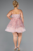 Short Powder Color Formal Plus Size Dress ABK2436
