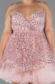 Short Powder Color Formal Plus Size Dress ABK2436