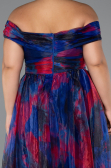 Long Navy Blue Plus Size Evening Gown ABU5263