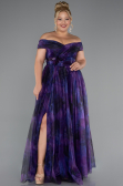 Long Purple Plus Size Evening Gown ABU5263