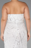 Long White Beaded Plus Size Wedding Dress ABU5328