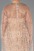 Long Gold Beaded Plus Size Wedding Dress ABU5328