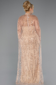 Long Gold Beaded Plus Size Wedding Dress ABU5328