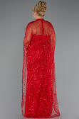 Long Red Beaded Plus Size Wedding Dress ABU5328