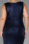 Long Navy Blue Plus Size Evening Dress ABU5231