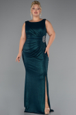Long Emerald Green Plus Size Evening Dress ABU5231