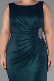 Long Emerald Green Plus Size Evening Dress ABU5231