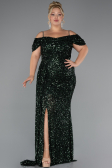 Long Emerald Green Plus Size Evening Gown ABU5232