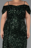 Long Emerald Green Plus Size Evening Gown ABU5232