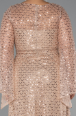 Long Gold Beaded Plus Size Evening Gown ABU5243