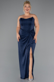 Long Navy Blue Plus Size Evening Gown ABU5340