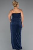 Long Navy Blue Plus Size Evening Gown ABU5340