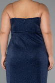 Long Navy Blue Plus Size Evening Gown ABU5340