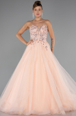 Long Salmon Haute Couture Dress ABU5342