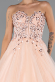 Long Salmon Haute Couture Dress ABU5342