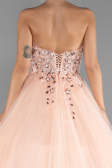 Long Salmon Haute Couture Dress ABU5342