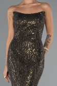 Long Olive Drab Beaded Evening Dress ABU5345
