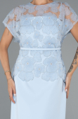 Midi Light Blue Dantelle Plus Size White Prom Dress ABK2448