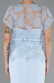 Midi Light Blue Dantelle Plus Size White Prom Dress ABK2448