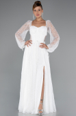 Long White Dantelle Evening Dress ABU5334