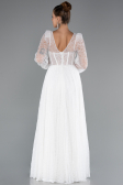 Long White Dantelle Evening Dress ABU5334