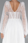 Long White Dantelle Evening Dress ABU5334