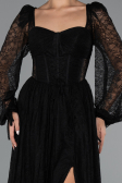 Long Black Dantelle Evening Dress ABU5334