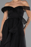 Front Short Back Long Black Prom Gown ABO120