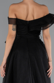 Front Short Back Long Black Prom Gown ABO120