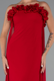 Long Red Chiffon Prom Gown ABU5351
