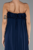 Long Navy Blue Chiffon Prom Gown ABU5351