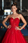 Long Red Special Design Engagement Dress ABU5341