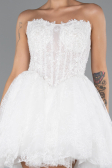 Mini White Dantelle Wedding Dress ABG164