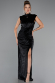 Long Black Velvet Evening Dress ABU5373