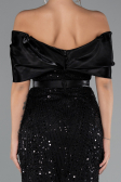 Midi Black Beaded Party Dress ABK2453