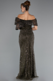 Long Olive Drab Beaded Evening Dress ABU5371