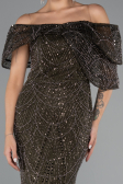 Long Olive Drab Beaded Evening Dress ABU5371