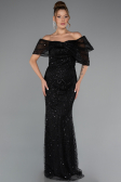 Long Black Beaded Evening Dress ABU5371