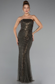 Long Olive Drab Beaded Evening Dress ABU5363