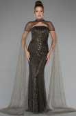Long Olive Drab Beaded Evening Dress ABU5363