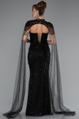 Long Black Beaded Evening Dress ABU5363