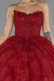 Long Red Dantelle Special Design Engagement Dress ABU5375