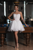 Mini White Dantelle Wedding Dress ABG164