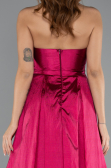 Plum Stoned Strapless Long Taffeta Evening Gown ABU4579