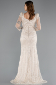 Long Beige Beaded Evening Dress ABU5387
