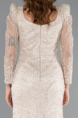 Long Beige Beaded Evening Dress ABU5387